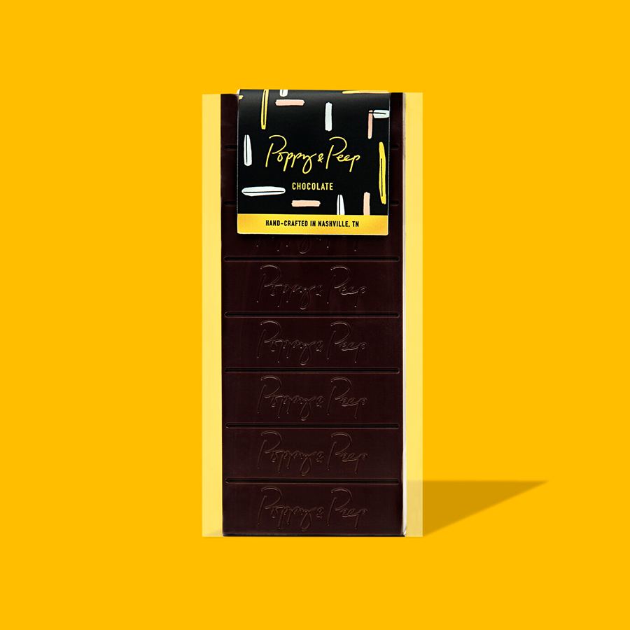 Poppy & Peep 62% dark chocolate bar